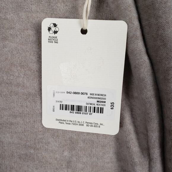 NWT ANA A New Approach Oatmeal Heather Drape Collar Knit Top Women's Size Medium - Picture 7 of 14